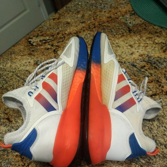 adidas | Shoes | Adidas Zx 2k Boost Sneakers Fv9996 Whitesolar Redblue Mens Size 1 | Poshmark